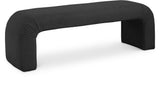 Niagara Boucle Fabric / Wood / Foam Contemporary Black Boucle Fabric Bench - 52" W x 15.5" D x 17.5" H