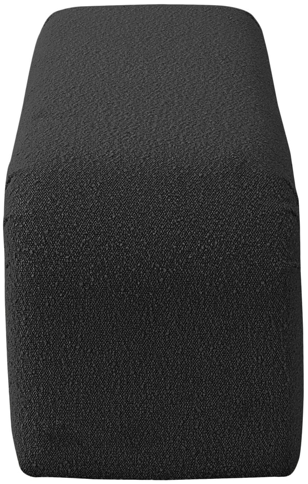 Niagara Boucle Fabric / Wood / Foam Contemporary Black Boucle Fabric Bench - 52" W x 15.5" D x 17.5" H