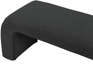 Niagara Boucle Fabric / Wood / Foam Contemporary Black Boucle Fabric Bench - 52" W x 15.5" D x 17.5" H