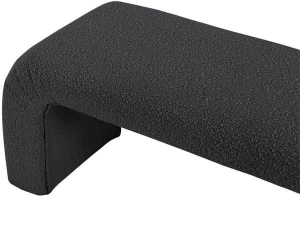 Niagara Boucle Fabric / Wood / Foam Contemporary Black Boucle Fabric Bench - 52" W x 15.5" D x 17.5" H