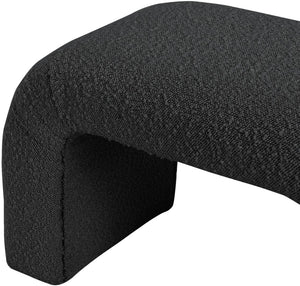 Niagara Boucle Fabric / Wood / Foam Contemporary Black Boucle Fabric Bench - 52" W x 15.5" D x 17.5" H
