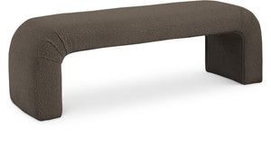 Niagara Boucle Fabric / Wood / Foam Contemporary Brown Boucle Fabric Bench - 52" W x 15.5" D x 17.5" H
