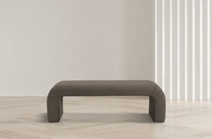 Niagara Boucle Fabric / Wood / Foam Contemporary Brown Boucle Fabric Bench - 52" W x 15.5" D x 17.5" H