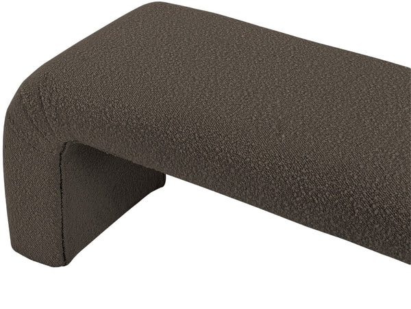 Niagara Boucle Fabric / Wood / Foam Contemporary Brown Boucle Fabric Bench - 52" W x 15.5" D x 17.5" H