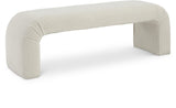 Niagara Boucle Fabric / Wood / Foam Contemporary Cream Boucle Fabric Bench - 52" W x 15.5" D x 17.5" H