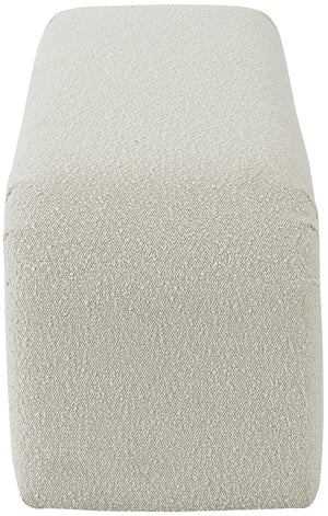 Niagara Boucle Fabric / Wood / Foam Contemporary Cream Boucle Fabric Bench - 52" W x 15.5" D x 17.5" H