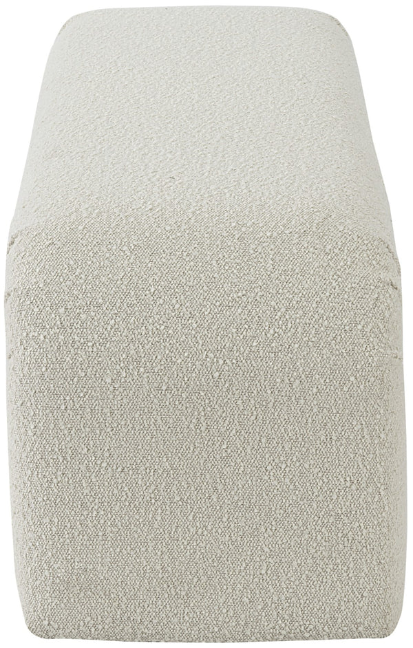 Niagara Boucle Fabric / Wood / Foam Contemporary Cream Boucle Fabric Bench - 52" W x 15.5" D x 17.5" H