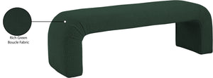 Niagara Boucle Fabric / Wood / Foam Contemporary Green Boucle Fabric Bench - 52" W x 15.5" D x 17.5" H