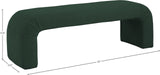 Niagara Boucle Fabric / Wood / Foam Contemporary Green Boucle Fabric Bench - 52" W x 15.5" D x 17.5" H