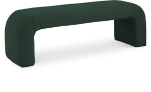 Niagara Boucle Fabric / Wood / Foam Contemporary Green Boucle Fabric Bench - 52" W x 15.5" D x 17.5" H