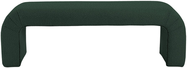 Niagara Boucle Fabric / Wood / Foam Contemporary Green Boucle Fabric Bench - 52" W x 15.5" D x 17.5" H