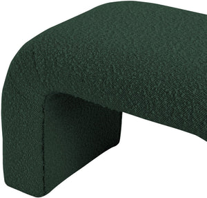 Niagara Boucle Fabric / Wood / Foam Contemporary Green Boucle Fabric Bench - 52" W x 15.5" D x 17.5" H