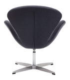 Zuo Modern Pori 100% Polyester, Steel Modern Commercial Grade Occasional Chair Gray, Silver 100% Polyester, Steel