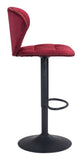 Zuo Modern Salem 100% Polyester, Plywood, Steel Modern Commercial Grade Barstool Red, Black 100% Polyester, Plywood, Steel