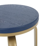Noble House Skyla Modern Industrial Swiveling Counter Stool (Set of 2), Blue and Gold