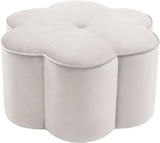 Daisy Velvet Contemporary Ottoman