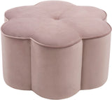 Daisy Velvet / Engineered Wood / Foam Contemporary Pink Velvet Ottoman - 32" W x 32" D x 16.25" H