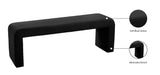 Minimalist Velvet / Engineered Wood / Foam Contemporary Black Velvet Bench - 53" W x 14.75" D x 18.25" H