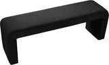 Minimalist Velvet / Engineered Wood / Foam Contemporary Black Velvet Bench - 53" W x 14.75" D x 18.25" H