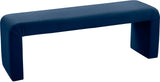 Minimalist Velvet / Engineered Wood / Foam Contemporary Navy Velvet Bench - 53" W x 14.75" D x 18.25" H