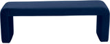 Minimalist Velvet / Engineered Wood / Foam Contemporary Navy Velvet Bench - 53" W x 14.75" D x 18.25" H