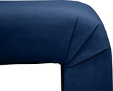 Minimalist Velvet / Engineered Wood / Foam Contemporary Navy Velvet Bench - 53" W x 14.75" D x 18.25" H