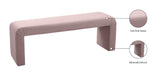 Minimalist Velvet / Engineered Wood / Foam Contemporary Pink Velvet Bench - 53" W x 14.75" D x 18.25" H