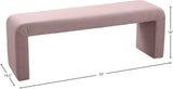 Minimalist Velvet / Engineered Wood / Foam Contemporary Pink Velvet Bench - 53" W x 14.75" D x 18.25" H