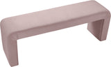 Minimalist Velvet / Engineered Wood / Foam Contemporary Pink Velvet Bench - 53" W x 14.75" D x 18.25" H