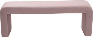 Minimalist Velvet / Engineered Wood / Foam Contemporary Pink Velvet Bench - 53" W x 14.75" D x 18.25" H
