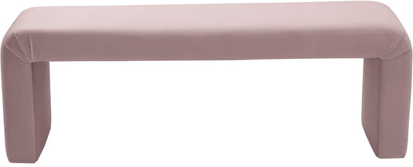 Minimalist Velvet / Engineered Wood / Foam Contemporary Pink Velvet Bench - 53" W x 14.75" D x 18.25" H
