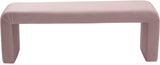 Minimalist Velvet / Engineered Wood / Foam Contemporary Pink Velvet Bench - 53" W x 14.75" D x 18.25" H