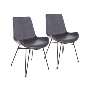 Alisa Side Chair in Dark Gray - Set of 2