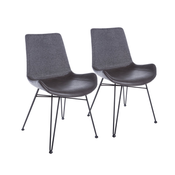 Alisa Side Chair in Dark Gray - Set of 2