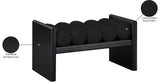 Waverly Boucle Fabric / Rubberwood / Foam Contemporary Black Boucle Fabric Bench - 32" W x 19" D x 18" H