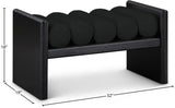 Waverly Boucle Fabric / Rubberwood / Foam Contemporary Black Boucle Fabric Bench - 32" W x 19" D x 18" H