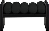 Waverly Boucle Fabric / Rubberwood / Foam Contemporary Black Boucle Fabric Bench - 32" W x 19" D x 18" H