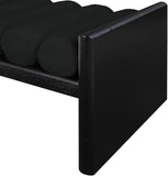 Waverly Boucle Fabric / Rubberwood / Foam Contemporary Black Boucle Fabric Bench - 32" W x 19" D x 18" H