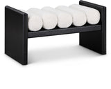 Waverly Boucle Fabric / Rubberwood / Foam Contemporary Cream Boucle Fabric Bench - 32" W x 19" D x 18" H