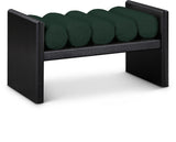 Waverly Boucle Fabric / Rubberwood / Foam Contemporary Green Boucle Fabric Bench - 32" W x 19" D x 18" H