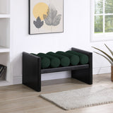 Waverly Boucle Fabric / Rubberwood / Foam Contemporary Green Boucle Fabric Bench - 32" W x 19" D x 18" H