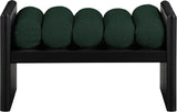 Waverly Boucle Fabric / Rubberwood / Foam Contemporary Green Boucle Fabric Bench - 32" W x 19" D x 18" H