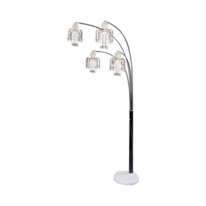 Traditional Floor Lamp with Dimmer Switch, Four Staggered Jewel-Like Shades for Elegant Lighting