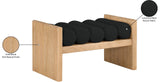 Waverly Boucle Fabric / Rubberwood / Foam Contemporary Black Boucle Fabric Bench - 32" W x 19" D x 18" H