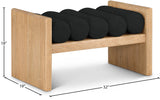 Waverly Boucle Fabric / Rubberwood / Foam Contemporary Black Boucle Fabric Bench - 32" W x 19" D x 18" H