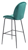 Zuo Modern Miles 100% Polyester, Plywood, Steel Modern Commercial Grade Barstool Green, Black 100% Polyester, Plywood, Steel