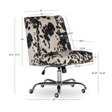 Draper Office Chair, Black and White Cow Print
