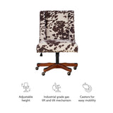 Draper Office Chair, Brown and White Cow Print