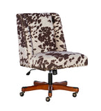 Draper Office Chair, Brown and White Cow Print