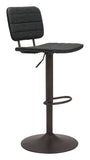 Zuo Modern Holden 100% Polyurethane, Plywood, Steel Modern Commercial Grade Barstool Vintage Black, Dark Bronze 100% Polyurethane, Plywood, Steel